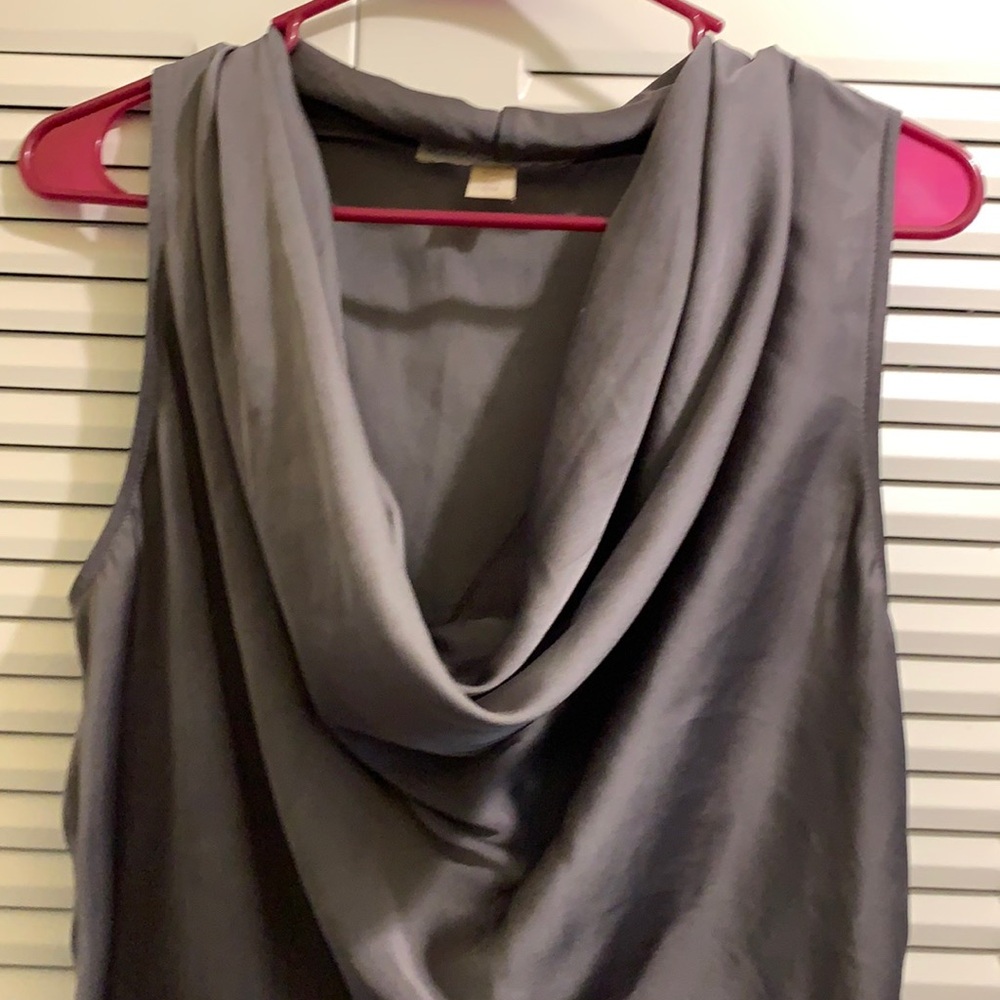 Boston Proper silver swoop neck top